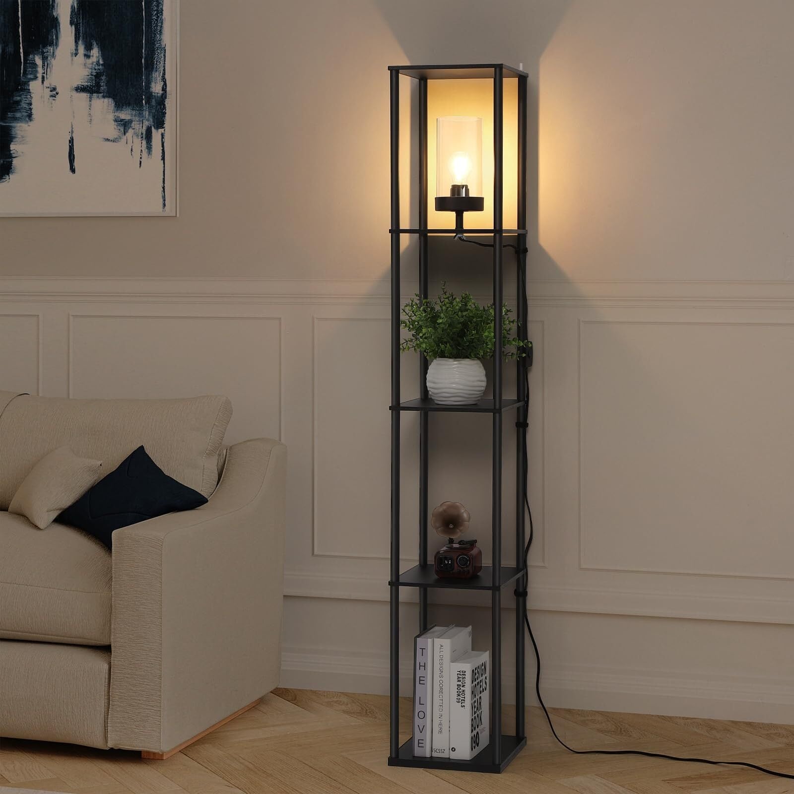 Square lamp with shelves outlet