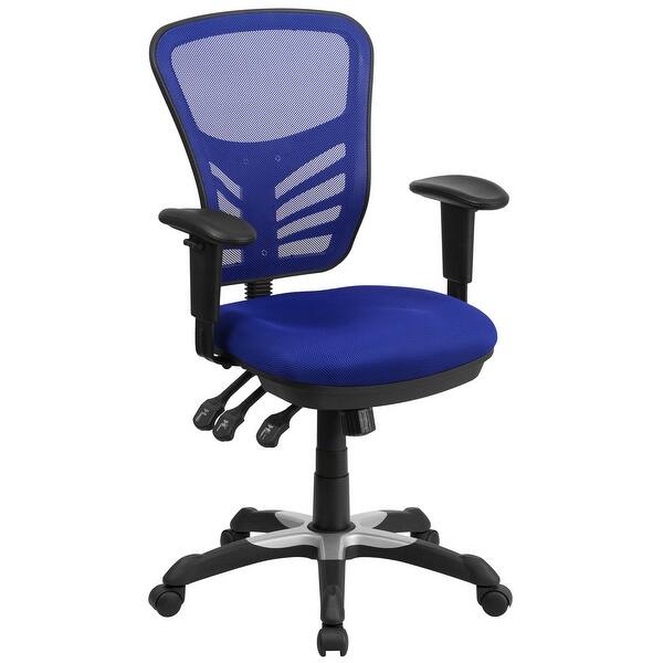 mid back blue mesh adjustable ergonomic office chair overstock 10605538