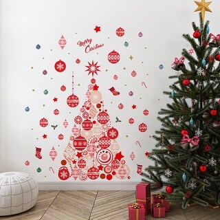 Home Decorations Merry Christmas Ornaments Wall Stickers Wall Art DIY Art 