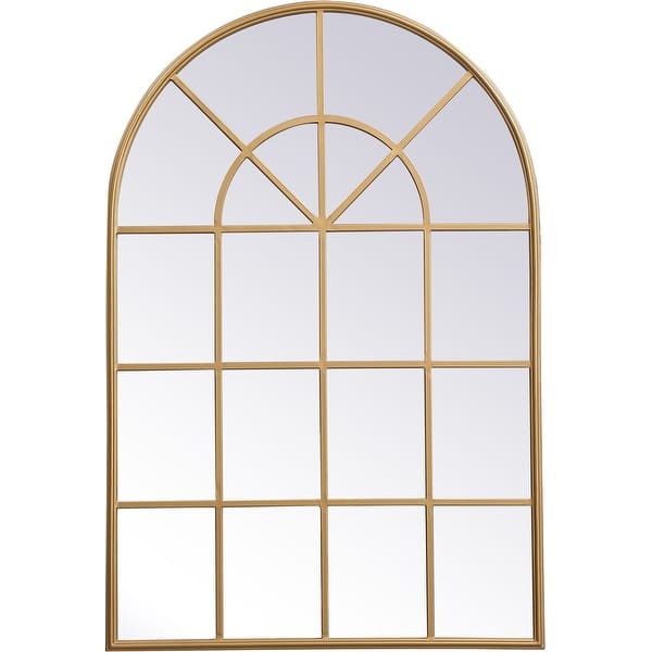 slide 1 of 1, Elegant Lighting Motif 47-1/4" x 31-1/2" Arched Beveled Metal Framed Brass