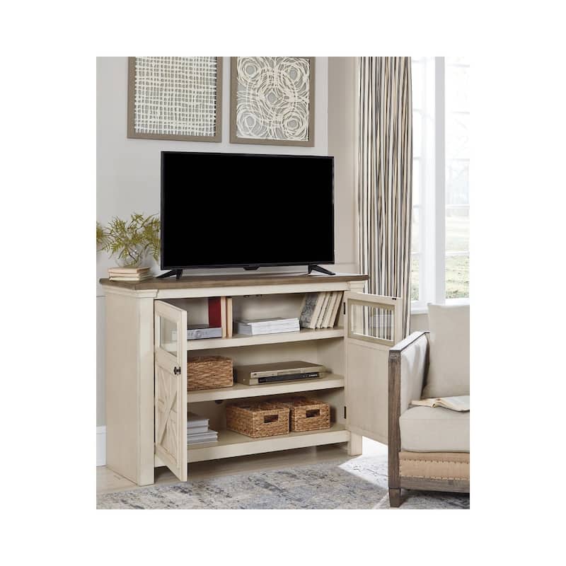 Signature Design by Ashley Bolanburg Antique White/ Gray Casual TV Stand