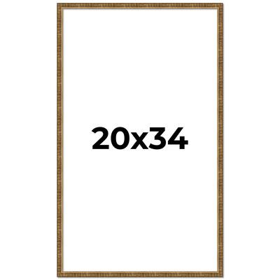 20x34 Frame Gold Solid Wood Picture Frame - Complete Modern Photo