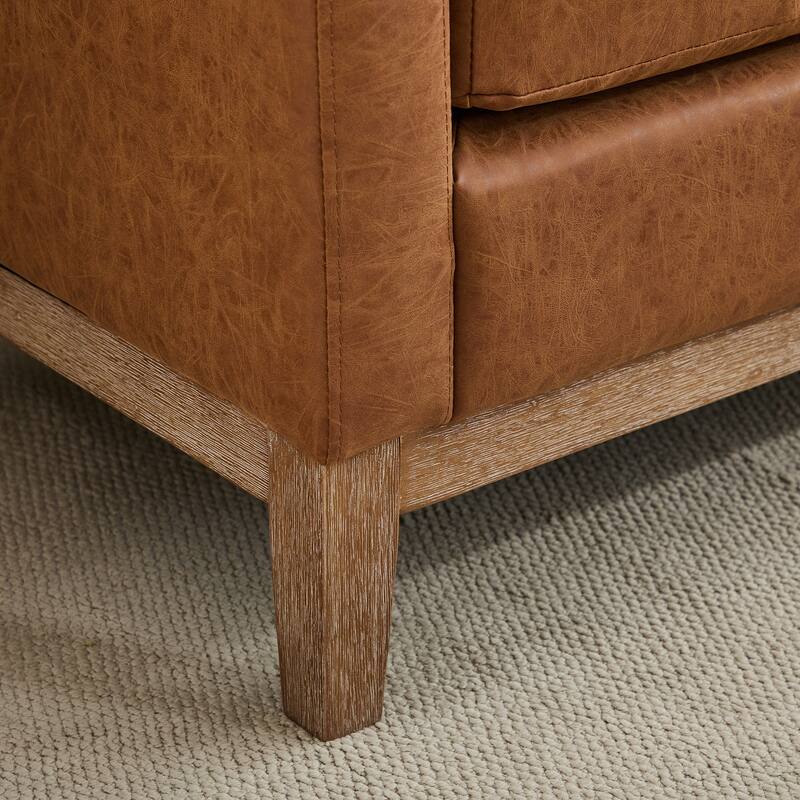 66.34" W Upholstered Bench with Pillows End of Bed Ottoman with Wood Legs