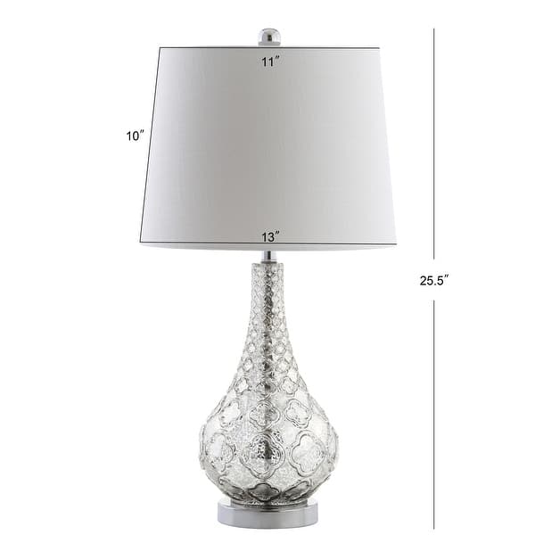 Jane 25.5" Glass LED Table Lamp, Mercury Silver (Set of 2) by JONATHAN Y