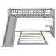 preview thumbnail 4 of 13, Twin Over Twin Bunk Bed with Slide and Ladder, Gray