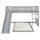 preview thumbnail 4 of 12, Twin Over Twin Bunk Bed with Slide and Reversible Ladder, Solid Wood Frame with Guardrails, Durable Design