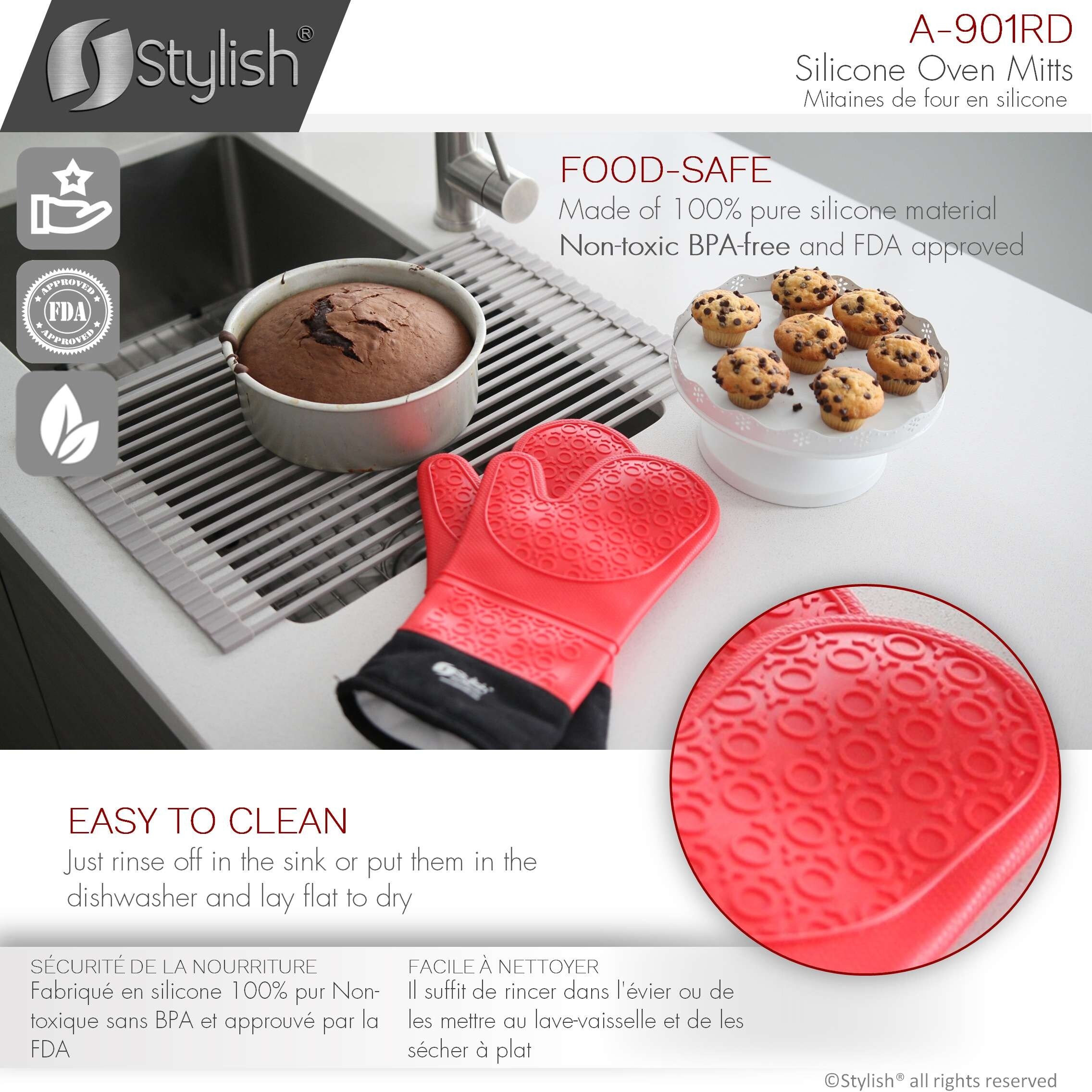 Kitchen Silicone Heat Resistant Hand Protection Protectors Oven Mitt Pad  Pair - Bed Bath & Beyond - 17599522