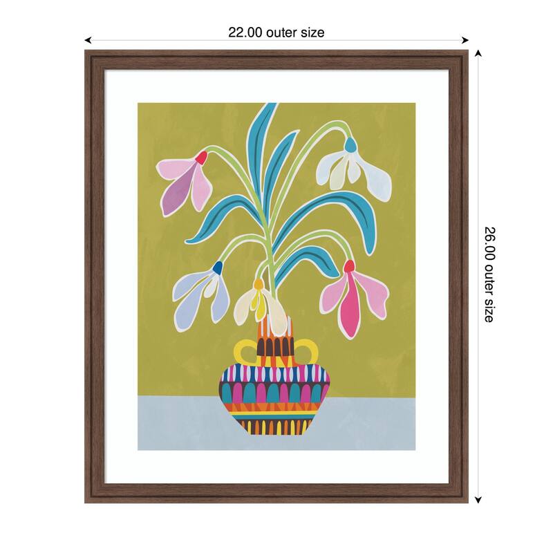 Kate and Laurel Framed Art Snowdrops the January Birth Flower by Rachel Lee