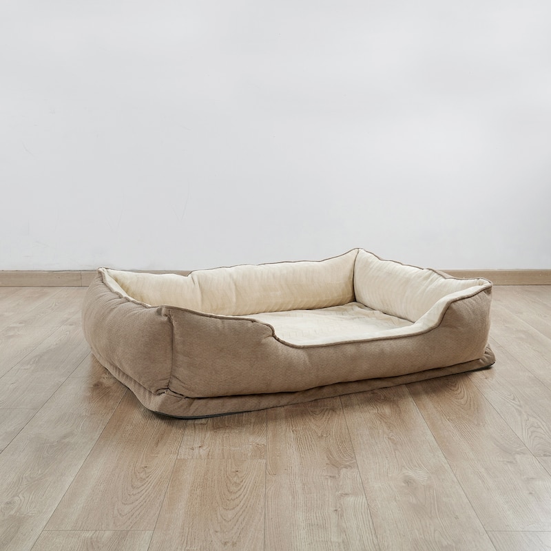 Soft Plush Bolstered Rectangle Dog Bed
