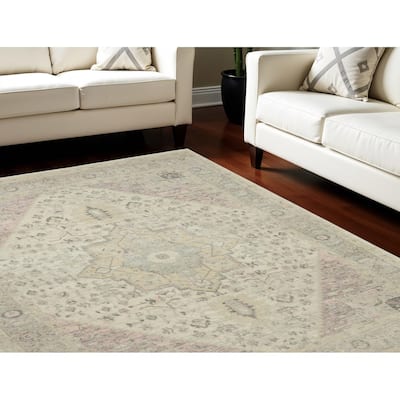 HomeRootsFloral Medallion Transitional Rectangle Area Rug - 142' X '106' X '0.5