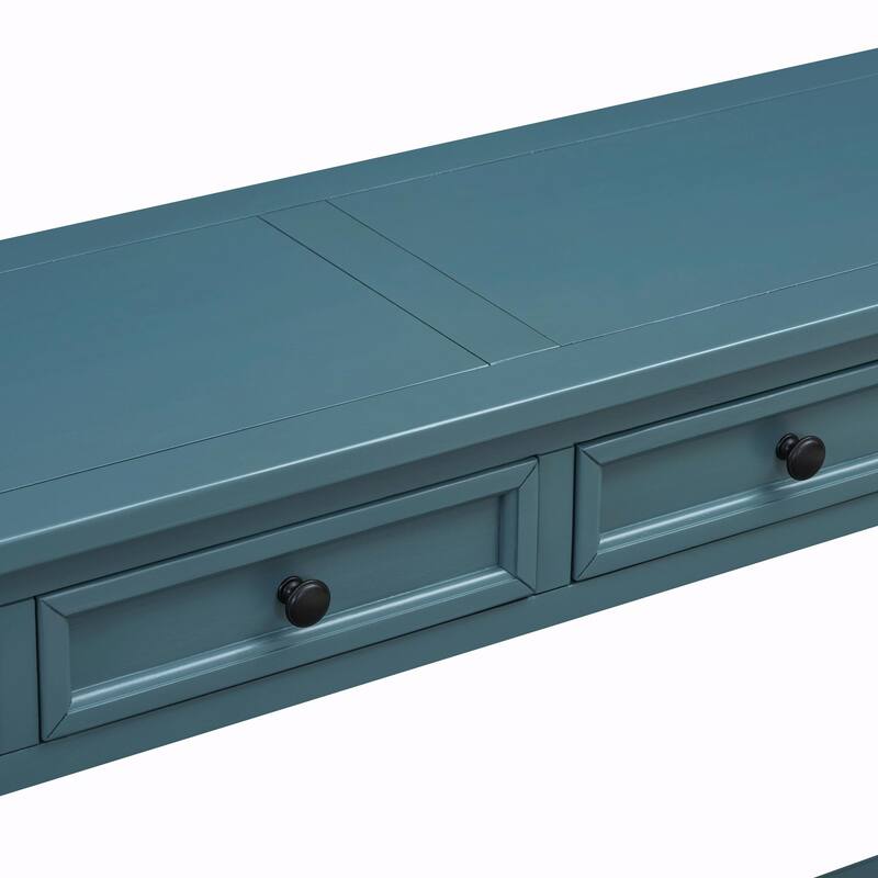 63'' Console Table with Storage Drawers and Bottom Shelf