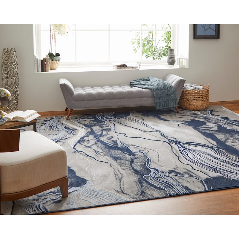 Grand Bazaar Javers Machine Made Abstract Modern Area Rug
