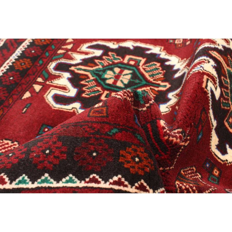 ECARPETGALLERY Hand-knotted Teimani Dark Red Wool Rug - 2'9 x 3'10