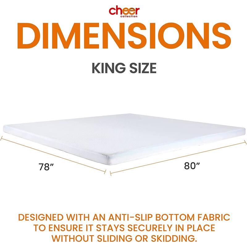 Cheer Collection 3 Inch Gel Infused Memory Foam Bed Topper