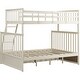 preview thumbnail 9 of 14, Twin over Twin House Bunk Bed With Shelves And Drawers,Cream
