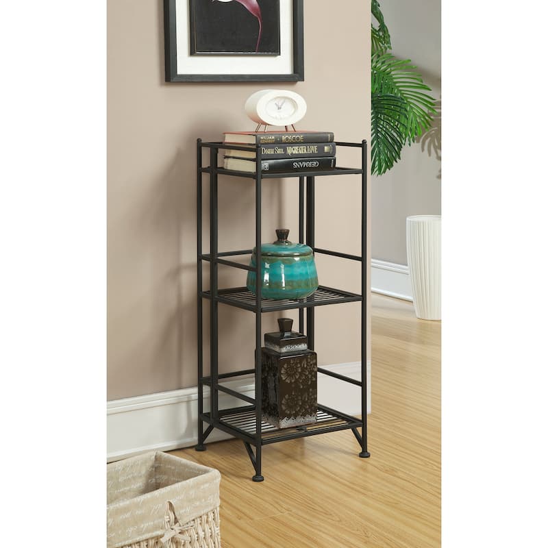Convenience Concepts Xtra Storage 3 Tier Folding Metal Shelf - Black