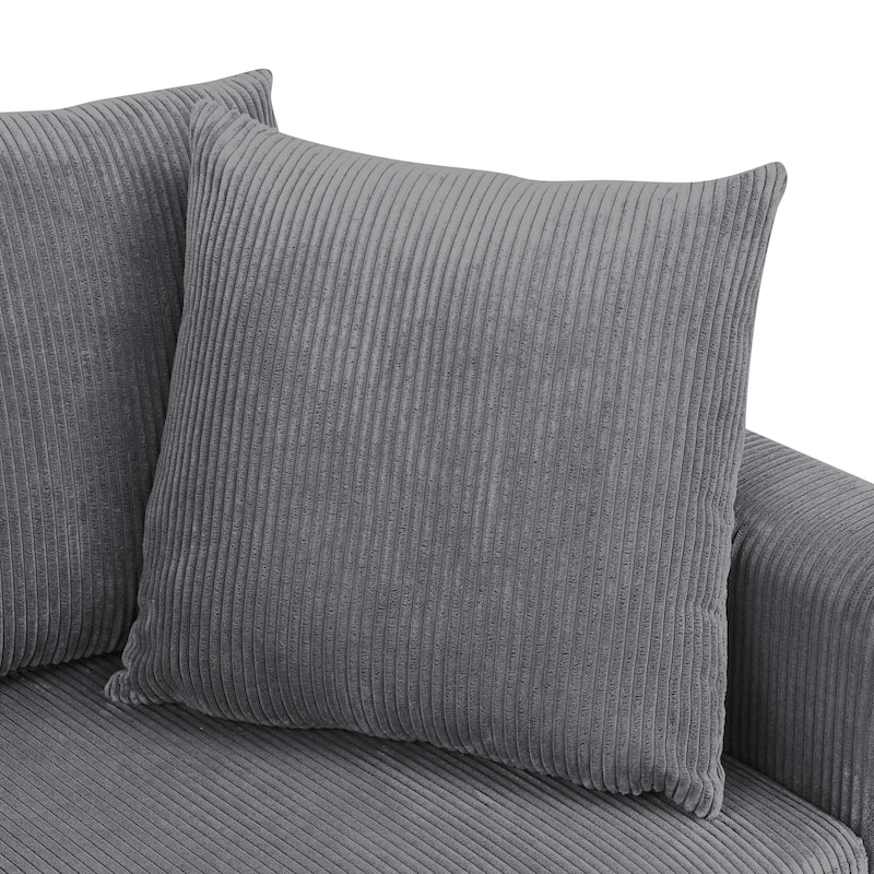 Haven 6 Piece Modular Corduroy Sectional Sofa Fabric Upholstery