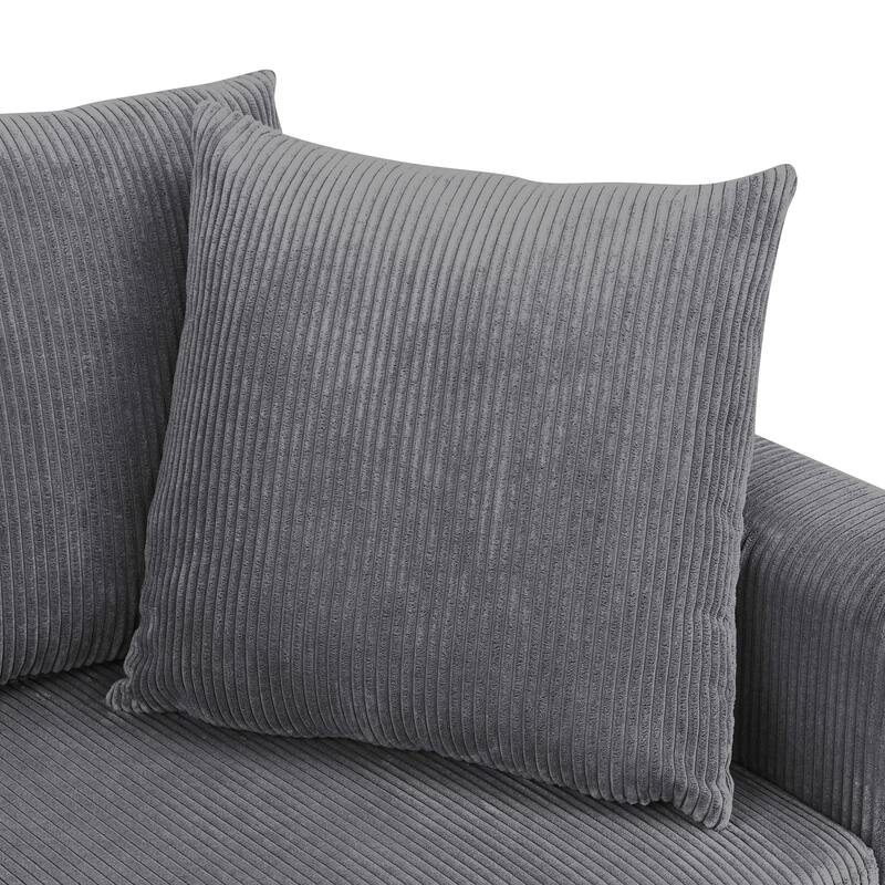 Haven Modular Corduroy Sectional - 6 Piece - 75" D x 116.5" W x 36" H