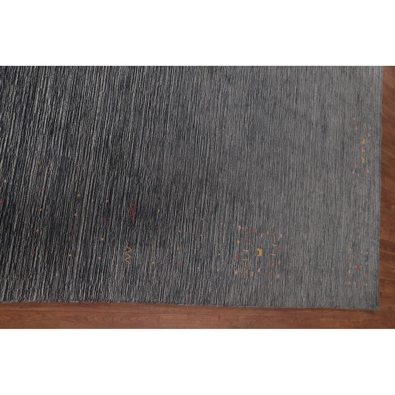 Striped Gabbeh Oriental Area Rug Wool Carpet - 8'9"x 11'6"