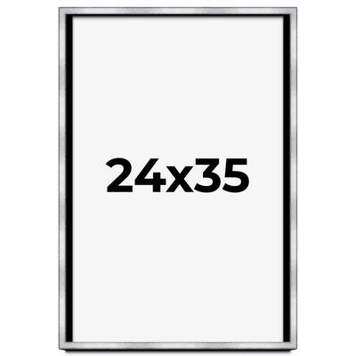 24x35 Shadow Box Frame Silver | 1.375 Inches Deep Real Wood
