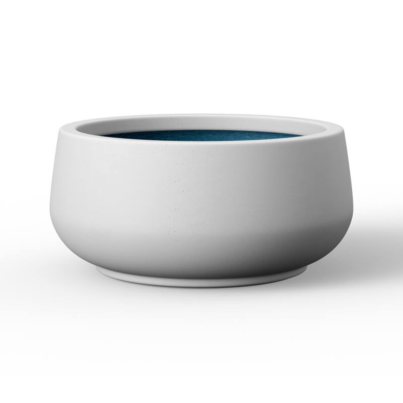 Round Curvy Concrete Planter Bowl Plant Pots