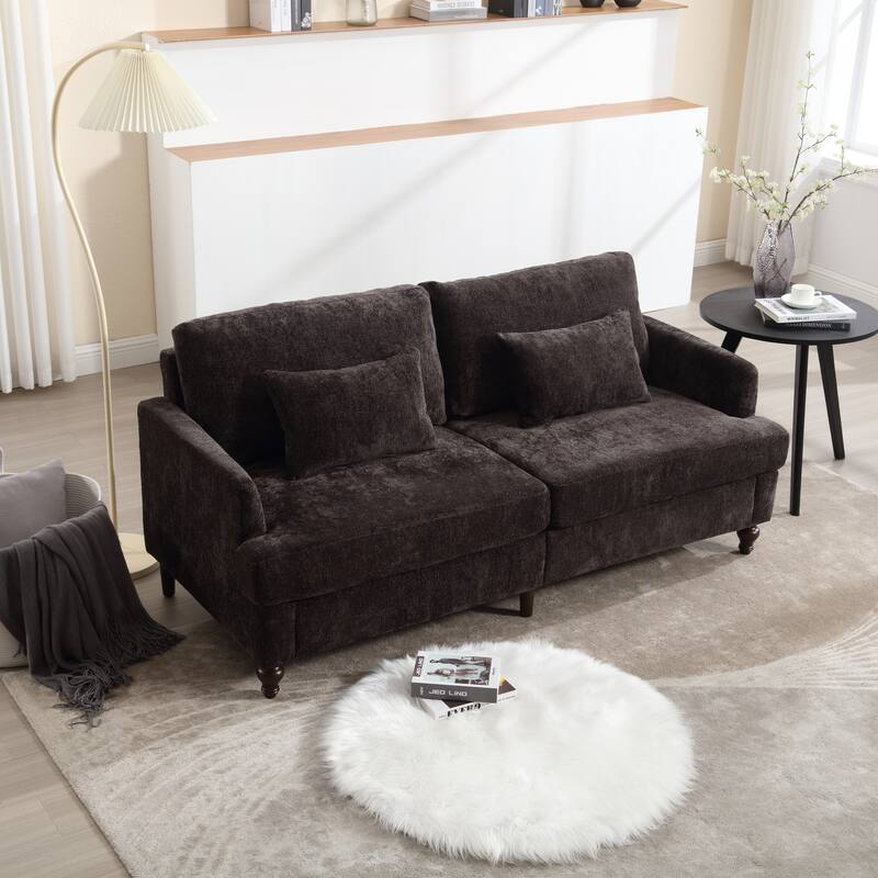 Modern chenille Fabric Loveseat