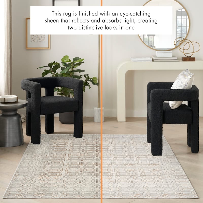 Nourison Desire Indoor Beige Geometric Area Rug