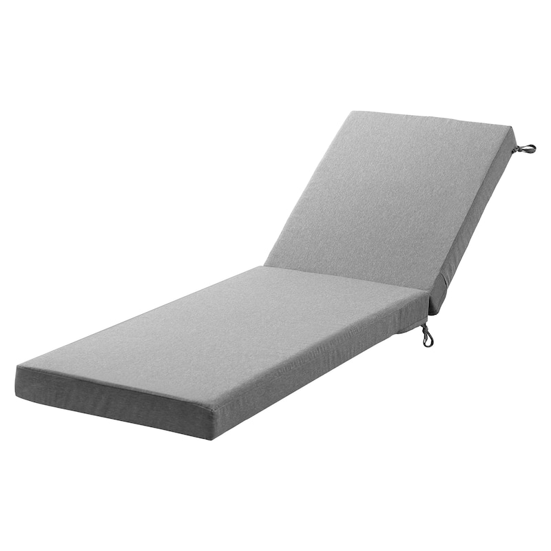 Pocassy 71x22 Inch Outdoor Chaise Lounge Cushions with Zipper - Grey Cushion - 1 Set Cushion