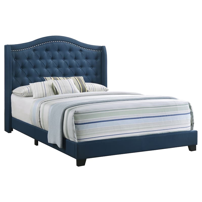 Sonoma Transitional Fabric Upholstered Wingback Bed