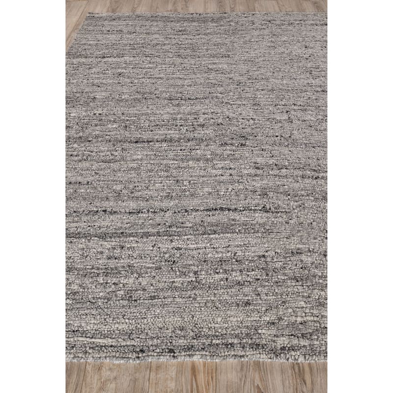 EXQUISITE RUGS Borelli Hand-loomed New Zealand Wool Light Grey Area Rug.