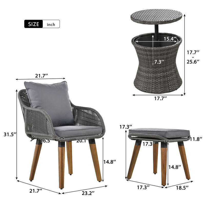 5 Pieces Patio Furniture Chair Sets, Patio Conversation Set
