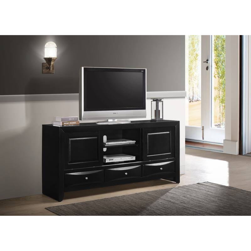 Priscella Black Bookcase Storage Platform Bed