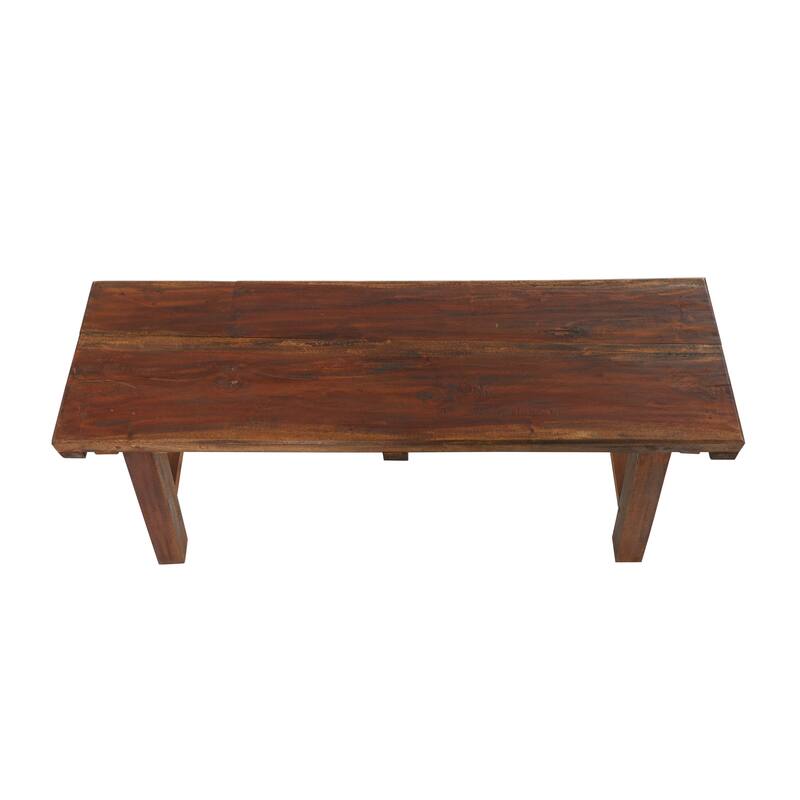 Wood Handmade Natural Bench - Brown - Roche River Decor - 14"Wx44"Lx19"H