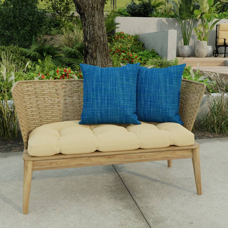 16" x 16" Outdoor Throw Pillow - Set of 2 - 16'' L x 16'' W x 4'' H - Harlow Lapis