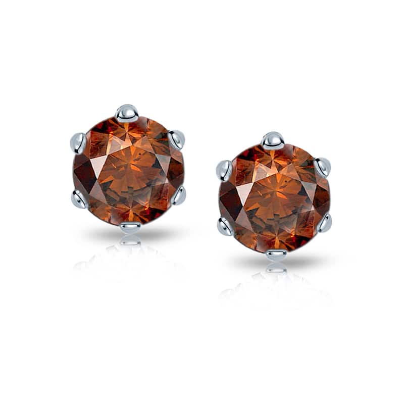 Auriya 14k Gold 1/3ctw Brown Diamond Stud Earrings 6-prong