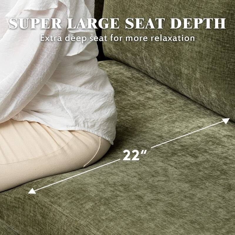 Modern Chenille Sectional Sofa with Reversible Chaise and Ottoman, Perfect for Living Rooms with Sleeper Function