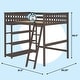 preview thumbnail 17 of 18, Max & Lily Full High Loft Bed with Bookcase and Ladder