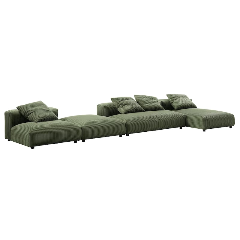 Solace 4-Piece Modular Corduroy Upholstered Sectional Sofa