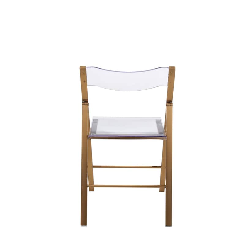 LeisureMod Menno Modern Acrylic Folding Chair - Red - 4 x 30 x 16.5