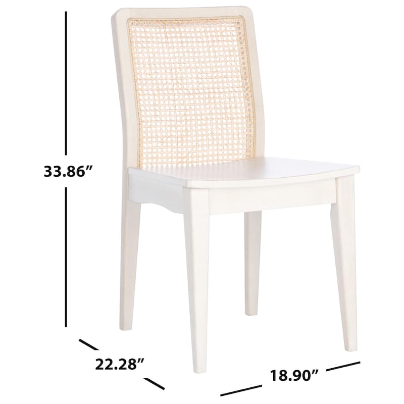 SAFAVIEH Lurline Coastal Rattan Dining Chair (Set of 2) - 18.9" W x 22.3" L x 33.9" H - 19Wx22Dx34H