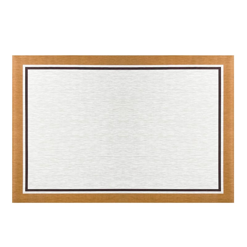 Casahola Woven Vinyl Home Kitchen Floor Mat Waterproof Area Rug for Indoor/Outdoor - 4' X 6' - Lancaster Yellow