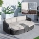 preview thumbnail 5 of 33, 5-piece Patio Aluminum Wicker Daybed Sectional Sofa Set with 1 Side Table and 2 Ottomans