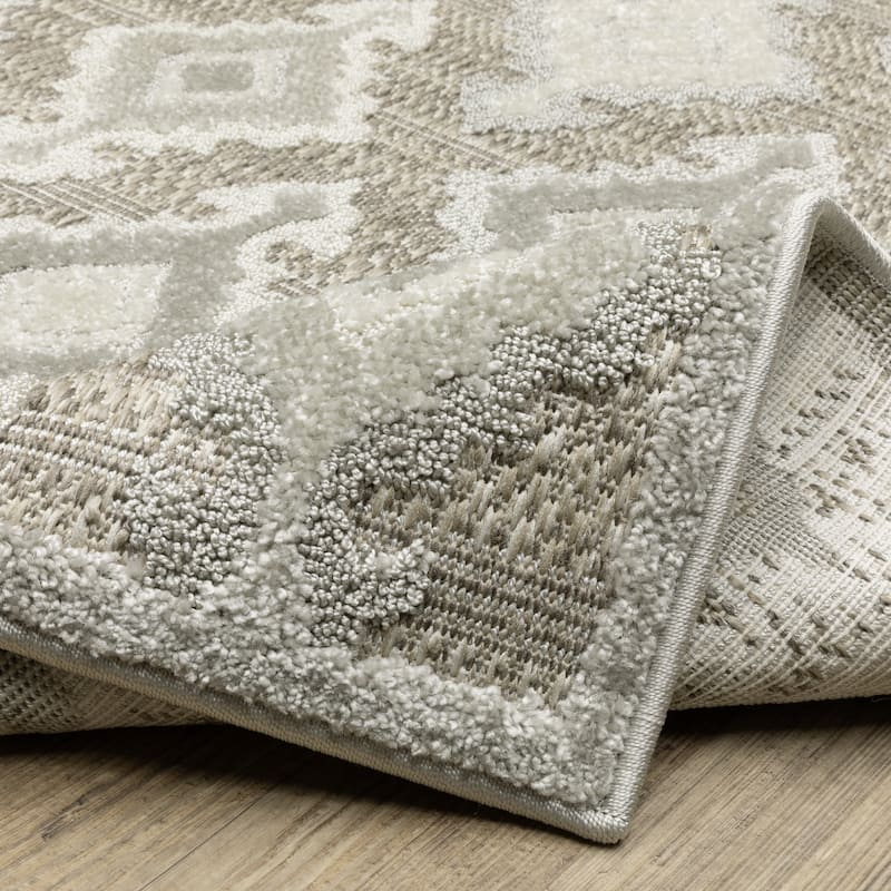Style Haven Thassos Global Medallions Beige/ Grey Mixed Pile Area Rug