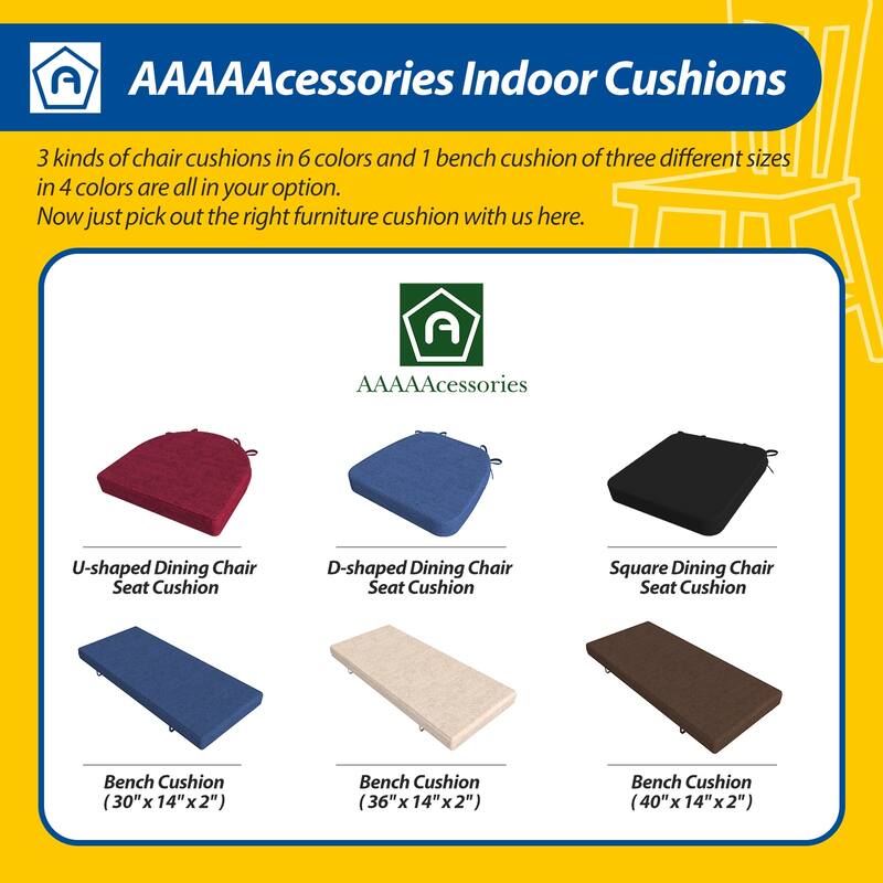 AAAAAcessories 17 in. X 16 in.Indoor Strap Non-slip Chair Cushion for Multi-scenario Setups (2 Pack) - N/A