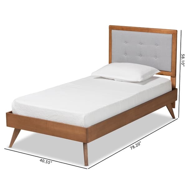 dimension image slide 0 of 3, Alida Mid-Century Modern Twin Size Platform Bed