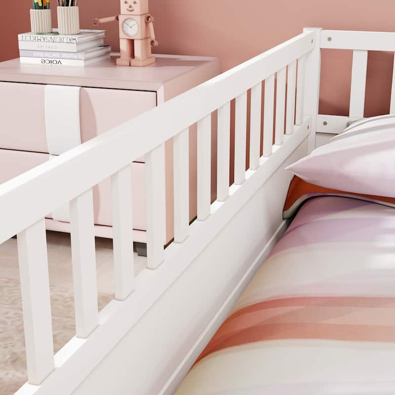 Montessori wooden children's floor bed without Support slat