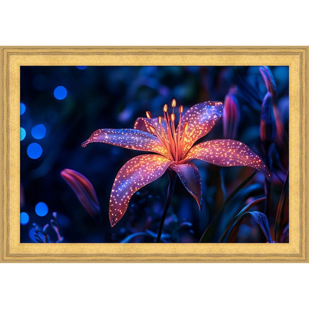 Floral Complementing in Vibrance by Tradelink inhouse artist Wood Framed Wall Art Print - Owen Gold