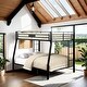 preview thumbnail 1 of 5, Stylish Full XL over Queen Bunk Bed with Sturdy Metal Frame, Slat System, Full-Length Guardrail, and Double Ladder, Black Black