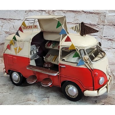 Clic Vintage Red Decorative Vw Bus, Van Model From Jayland Hand Made Figure