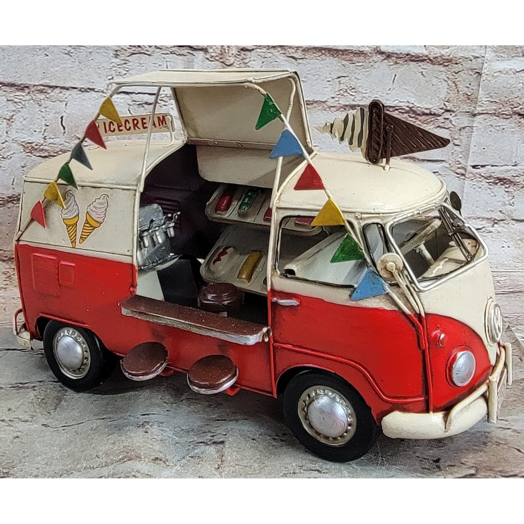 Clic Vintage Red Decorative Vw Bus, Van Model From Jayland Hand Made Figure